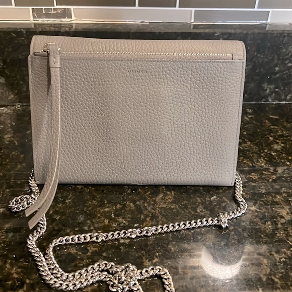 AllSaints Fetch Leather Chain Crossbody Bag - Picture 10 of 17